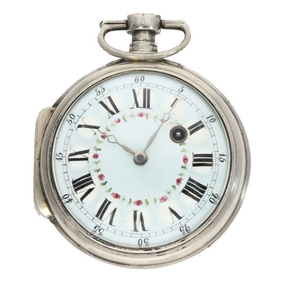 Unusually large French solid silver verge watch Circa 1803