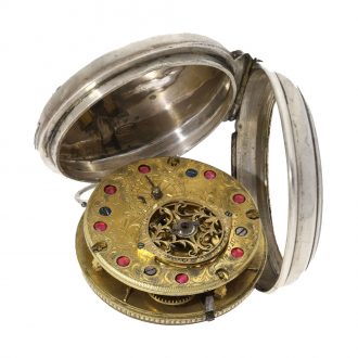 Unusually large French solid silver verge watch Circa 1803
