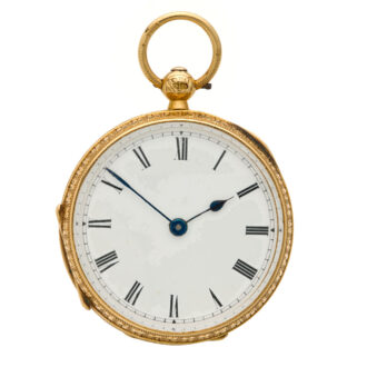 English 18 carat gold engraved lever pocket watch Circa 1860