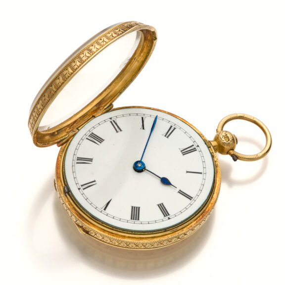 English 18 carat gold engraved lever pocket watch Circa 1860 English 18 carat gold engraved lever pocket watch Circa 1860