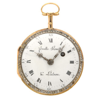 Beautifully Swiss decorated multi-coloured gold verge Circa 1800
