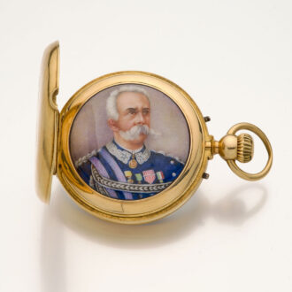 Swiss gold watch with portrait of King Umberto 1 of Italy Circa 1890