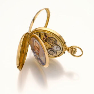 Swiss gold watch with portrait of King Umberto 1 of Italy Circa 1890