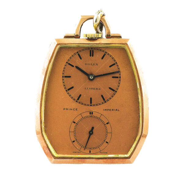 Fine and rare, stainless steel and gold Swiss pocket watch Circa 1940