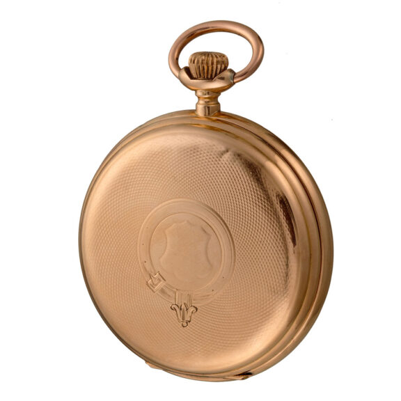A Swiss chronometer in an engine turned gold case Circa 1900 A Swiss chronometer in an engine turned gold case Circa 1900