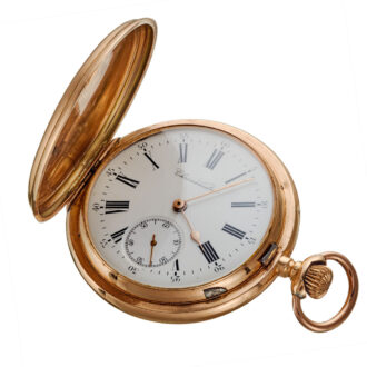 A Swiss chronometer in an engine turned gold case Circa 1900
