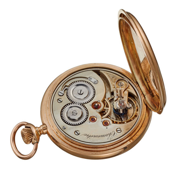 A Swiss chronometer in an engine turned gold case Circa 1900 A Swiss chronometer in an engine turned gold case Circa 1900