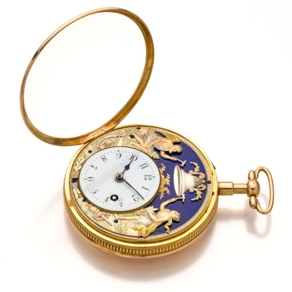 French gold repeating automaton with Jaquemarts Circa 1820 French gold repeating automaton with Jaquemarts Circa 1820