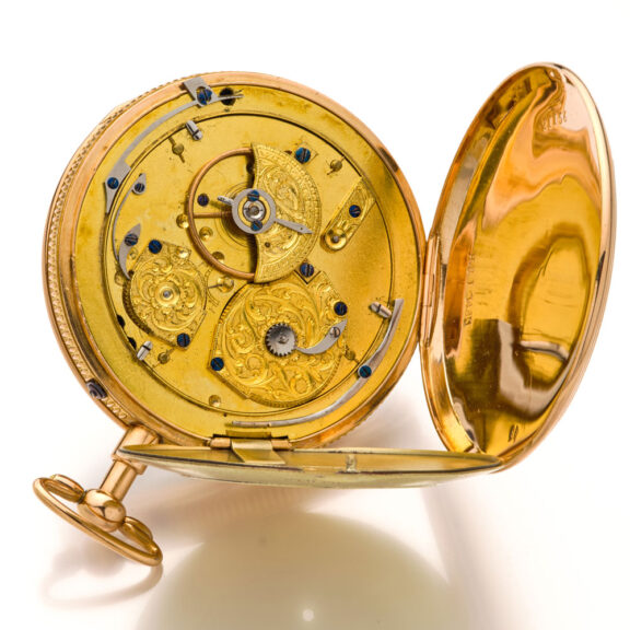 French gold repeating automaton with Jaquemarts Circa 1820 French gold repeating automaton with Jaquemarts Circa 1820