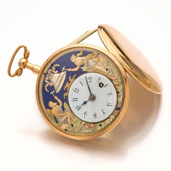 French gold repeating automaton with Jaquemarts Circa 1820 French gold repeating automaton with Jaquemarts Circa 1820