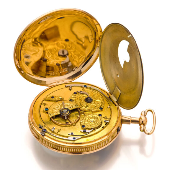 French gold repeating automaton with Jaquemarts Circa 1820 French gold repeating automaton with Jaquemarts Circa 1820