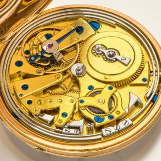 Early Swiss rose gold minute repeating pocket watch Circa 1820