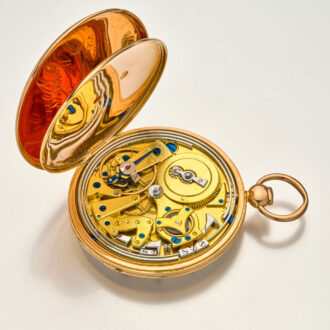 Early Swiss rose gold minute repeating pocket watch Circa 1820