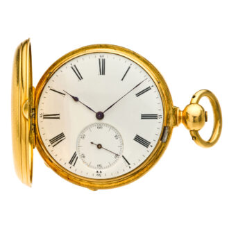 Swiss gold chronometer with oval helical hairspring Circa 1860