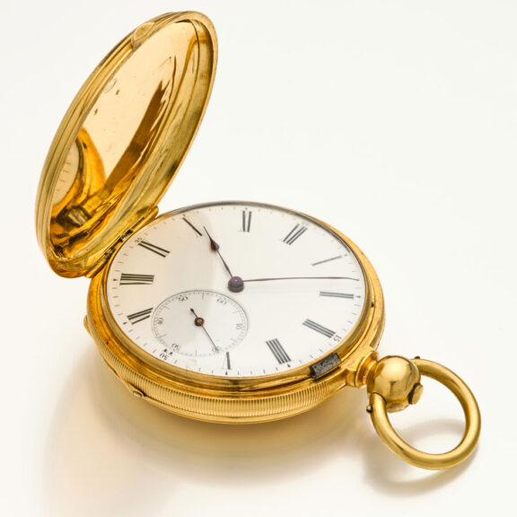 Swiss gold chronometer with oval helical hairspring Circa 1860 Swiss gold chronometer with oval helical hairspring Circa 1860