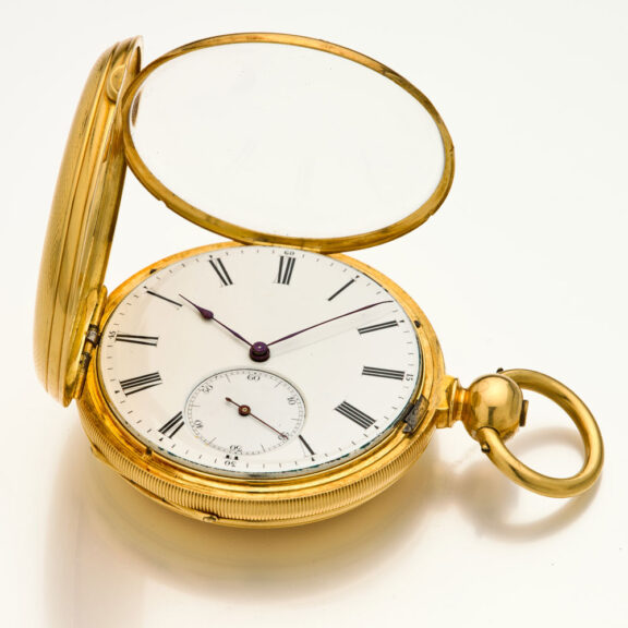Swiss gold chronometer with oval helical hairspring Circa 1860 Swiss gold chronometer with oval helical hairspring Circa 1860