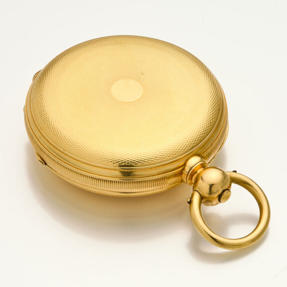 Swiss gold chronometer with oval helical hairspring Circa 1860 Swiss gold chronometer with oval helical hairspring Circa 1860