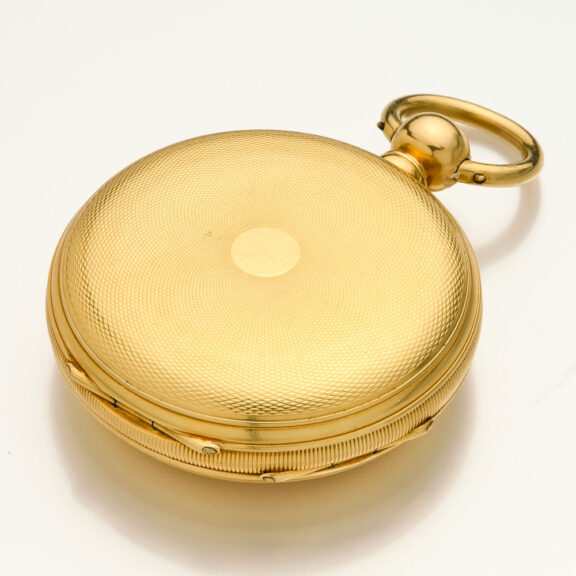 Swiss gold chronometer with oval helical hairspring Circa 1860 Swiss gold chronometer with oval helical hairspring Circa 1860