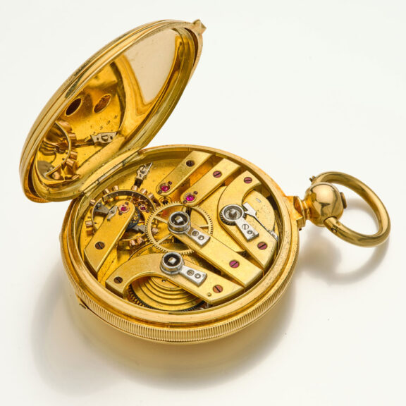 Swiss gold chronometer with oval helical hairspring Circa 1860 Swiss gold chronometer with oval helical hairspring Circa 1860