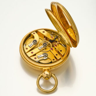Swiss gold chronometer with oval helical hairspring Circa 1860