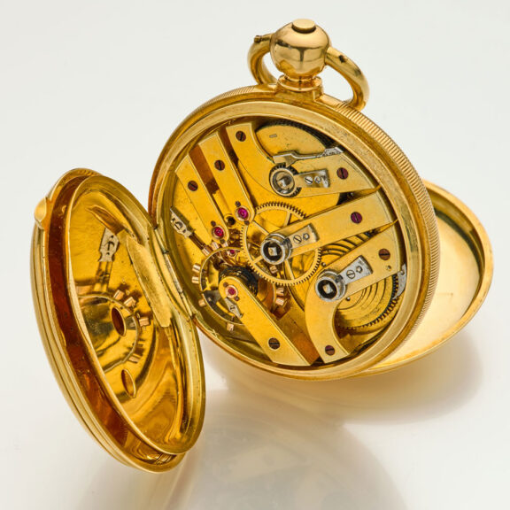 Swiss gold chronometer with oval helical hairspring Circa 1860 Swiss gold chronometer with oval helical hairspring Circa 1860