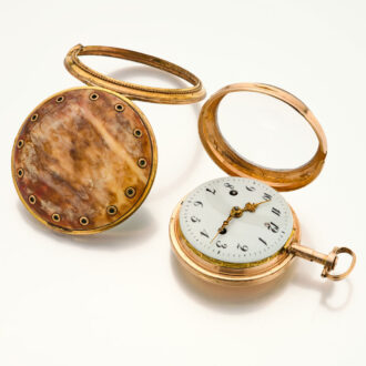 French gold self-striking hour repeating clock watch Circa 1810