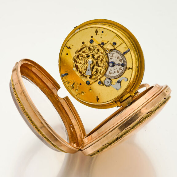 French gold self-striking hour repeating clock watch Circa 1810 French gold self-striking hour repeating clock watch Circa 1810