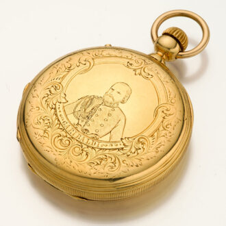 Swiss gold watch with portrait of King Vittorio Emannuele II Circa 1860
