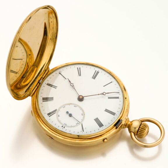 Swiss gold watch with portrait of King Vittorio Emannuele II Circa 1860 Swiss gold watch with portrait of King Vittorio Emannuele II Circa 1860