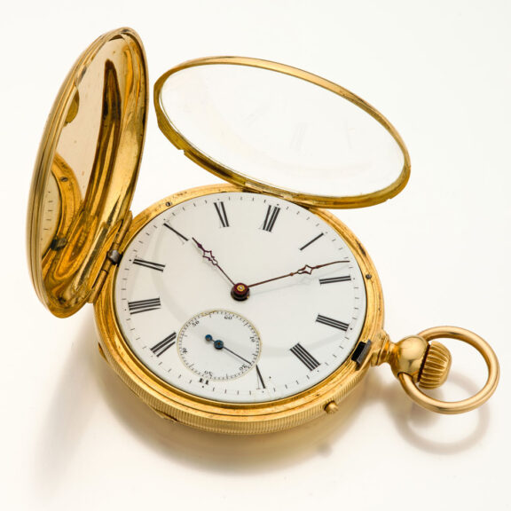 Swiss gold watch with portrait of King Vittorio Emannuele II Circa 1860 Swiss gold watch with portrait of King Vittorio Emannuele II Circa 1860
