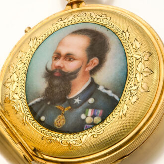 Swiss gold watch with portrait of King Vittorio Emannuele II Circa 1860