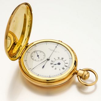 American solid gold chronograph with regulator dial Circa 1875