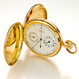 American solid gold chronograph with regulator dial Circa 1875