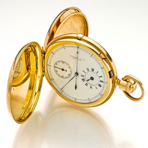 American solid gold chronograph with regulator dial Circa 1875 American solid gold chronograph with regulator dial Circa 1875