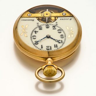 Rare Swiss gold eight day Hebdomas lever watch Circa 1920