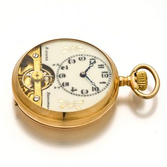 Rare Swiss gold eight day Hebdomas lever watch Circa 1920