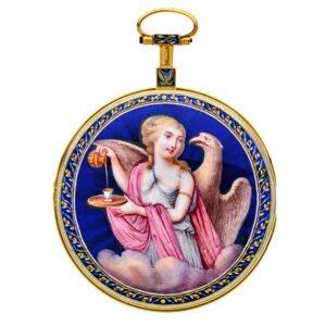 Large Swiss decorative gold and enamel verge watch Circa 1790