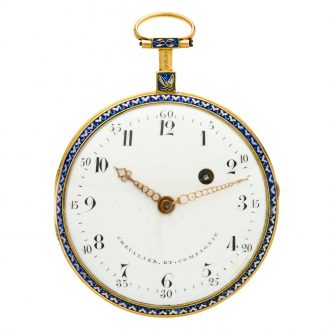 Large Swiss decorative gold and enamel verge watch Circa 1790