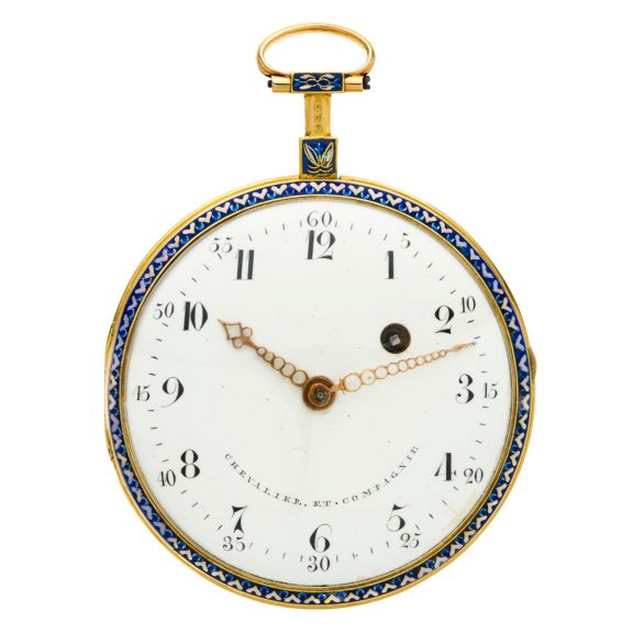 Large Swiss decorative gold and enamel verge watch Circa 1790 Large Swiss decorative gold and enamel verge watch Circa 1790