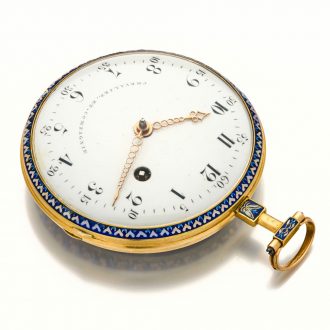 Large Swiss decorative gold and enamel verge watch Circa 1790