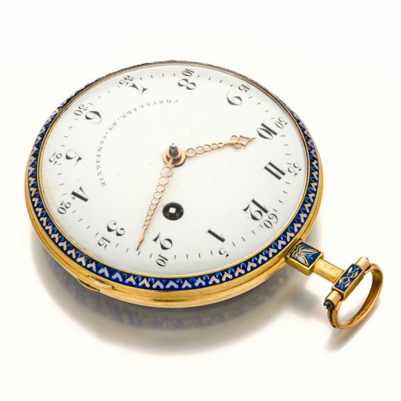 Large Swiss decorative gold and enamel verge watch Circa 1790 Large Swiss decorative gold and enamel verge watch Circa 1790