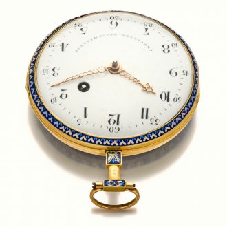 Large Swiss decorative gold and enamel verge watch Circa 1790
