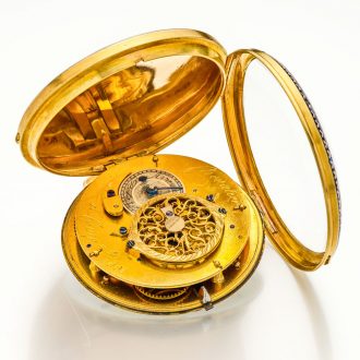 Large Swiss decorative gold and enamel verge watch Circa 1790