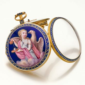 Large Swiss decorative gold and enamel verge watch Circa 1790