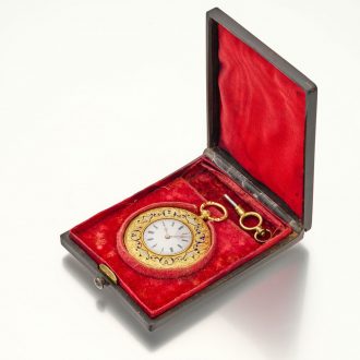 Extremely flat Swiss/French gold and enamel watch Circa 1850