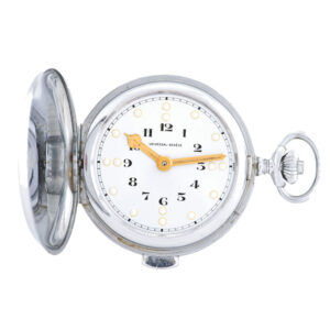 Fine keyless minute-repeating chrome hunting cased Swiss pocket watch Circa 1910