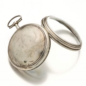 Swiss silver and enamel open faced verge watch Circa 1800