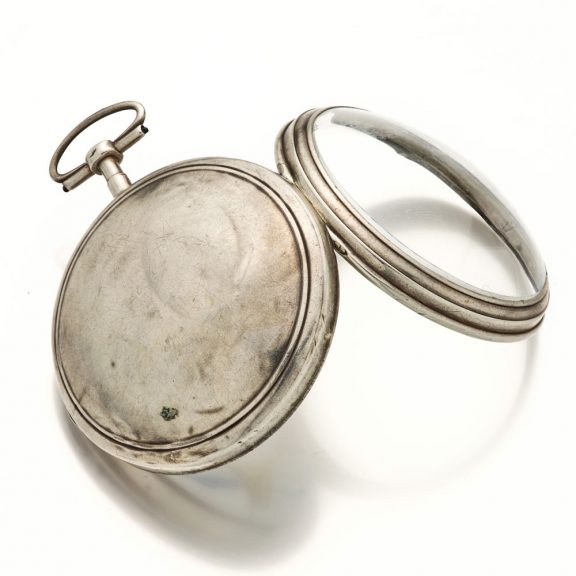 Swiss silver and enamel open faced verge watch Circa 1800 Swiss silver and enamel open faced verge watch Circa 1800