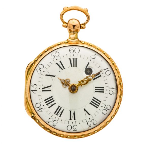 French gold open faced verge pocket watch Circa 1775