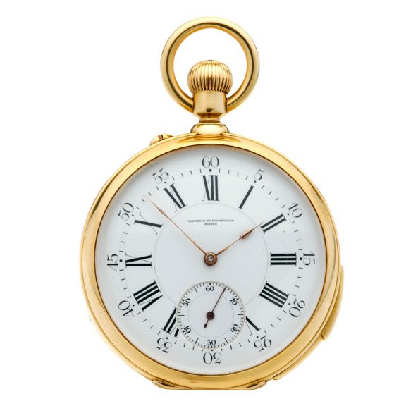 Heavy Swiss 18K gold quarter repeating pocket watch Circa 1875 Heavy Swiss 18K gold quarter repeating pocket watch Circa 1875